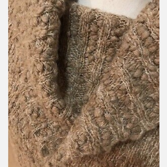 Kate Hill Casual Brown Cowl Neck Sweater Sparkle size Medium - Picture 2 of 8